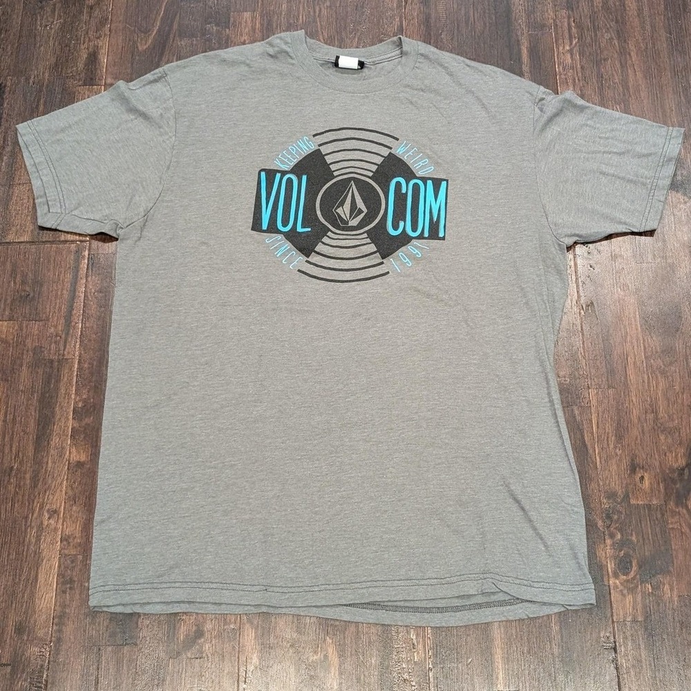 Y2K Volcom Shirt Keeping Weird Since 1991 Skate Surf‎ Streetwear Adult XL Gray